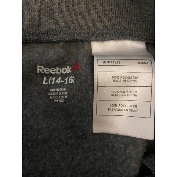 Reebok Kids Jogger Sweatpants L(14-16) Gray Polyester Athletic tapered leg Pants - Picture 5 of 9